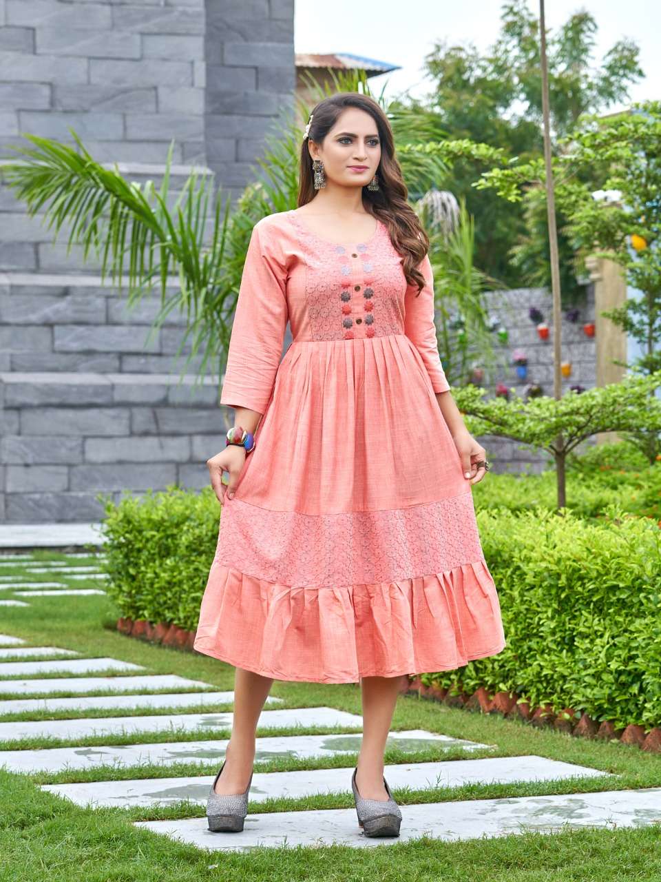 -Smylee-Gulistan- Riyon Embroidery Work Kurti-08